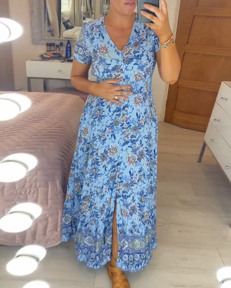 Rosalynn Beauverne | Boho Floral Maxi Dress For Women