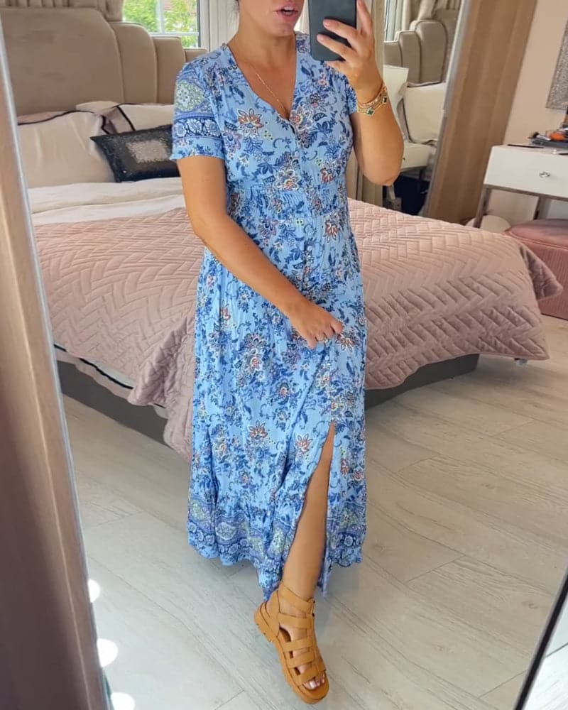 Rosalynn Beauverne | Boho Floral Maxi Dress For Women