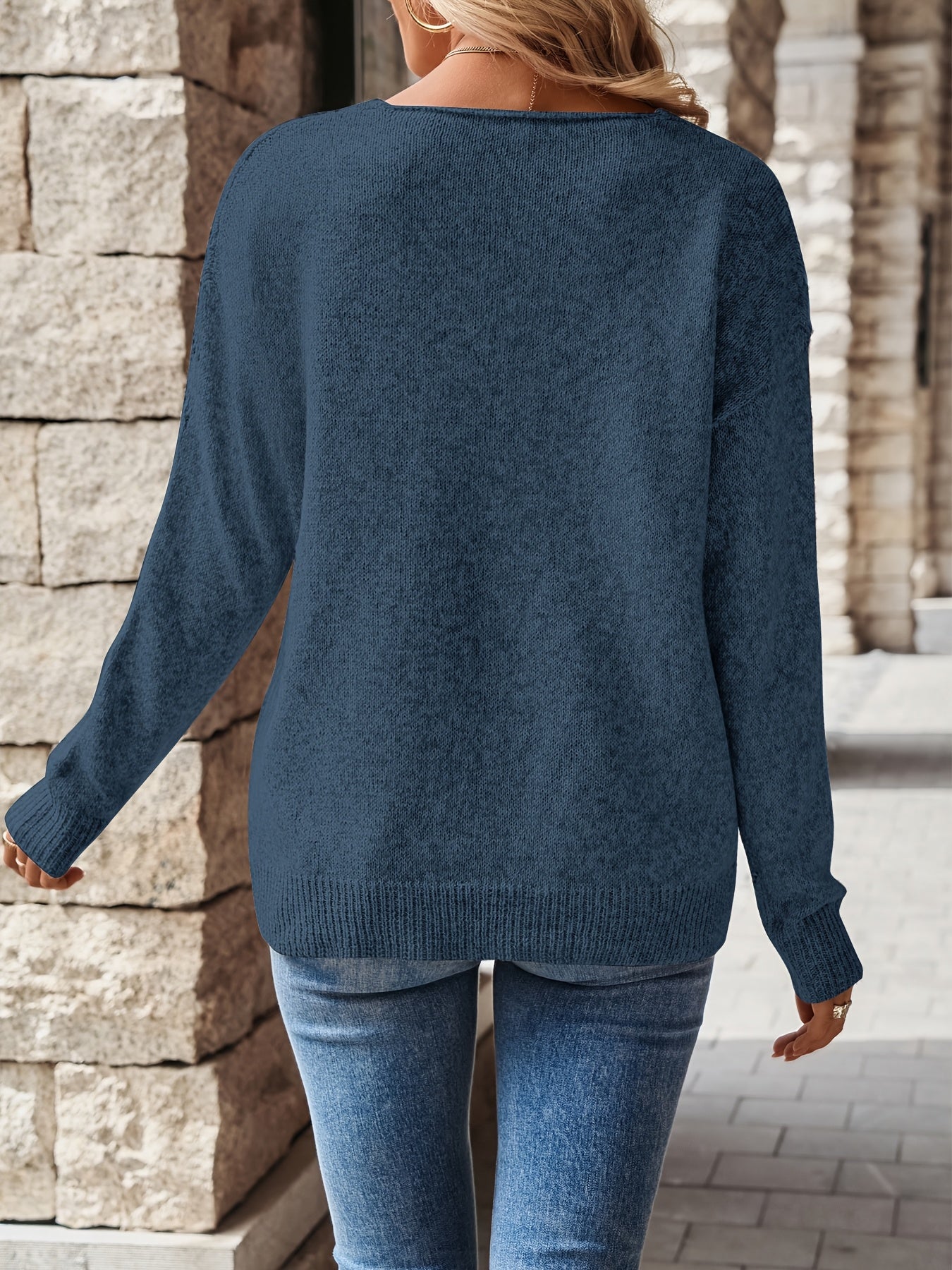 Nadia Castiglione | Relaxed V-Neck Sweater For Women