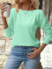 Colette Ashworth | Openwork Sleeve Sweater For Women