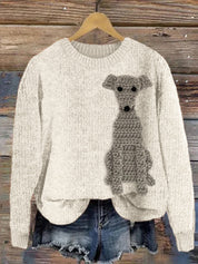 Genevieve Astor | Bunny Print Crewneck Sweater For Women