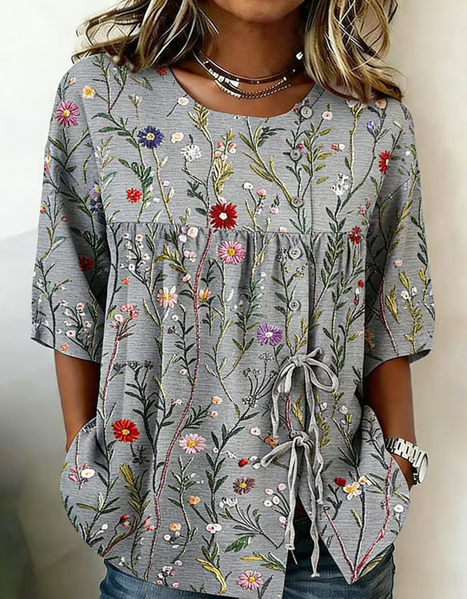 Charlotte Vasseur | Floral Embroidered Blouse For Women