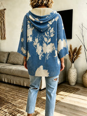 Isadora Beaulieu | Floral Hooded Cape Sweater For Women