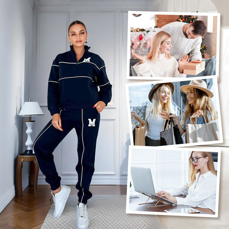 Vanessa Chambord | Half-Zip Lounge Sweatsuit Set For Women