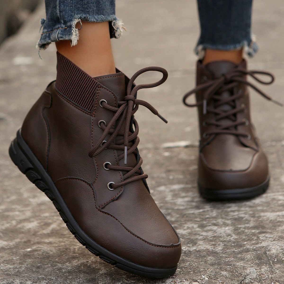 Lorraine Duval | Round Toe Ankle Boots For Women
