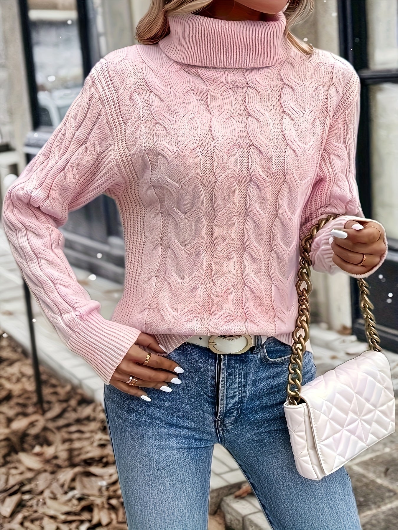 Éloise Vandermeer | Cozy Cable-Knit Turtleneck Sweater For Women