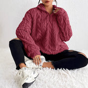 Adele Sorensen | Cable Knit Quarter-Zip Pullover For Women