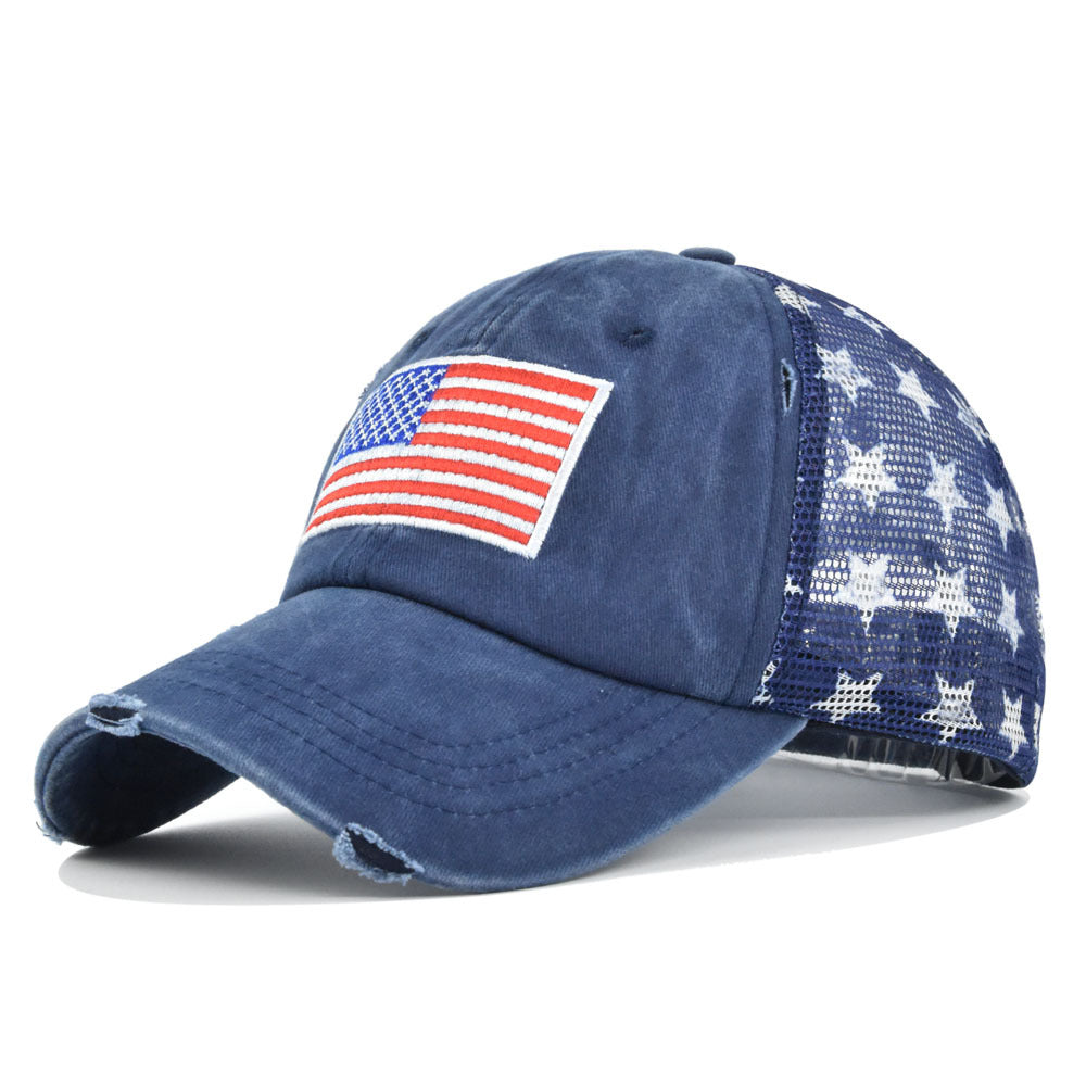 Beatrice Fontaine | Distressed American Flag Veterans Day Baseball Cap Unisex
