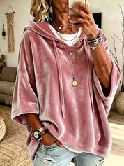 Camille Dufresne | Velvet Batwing Hoodie For Women