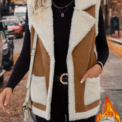 Nathalie Cassin | Shearling-Lined Suede Vest For Women