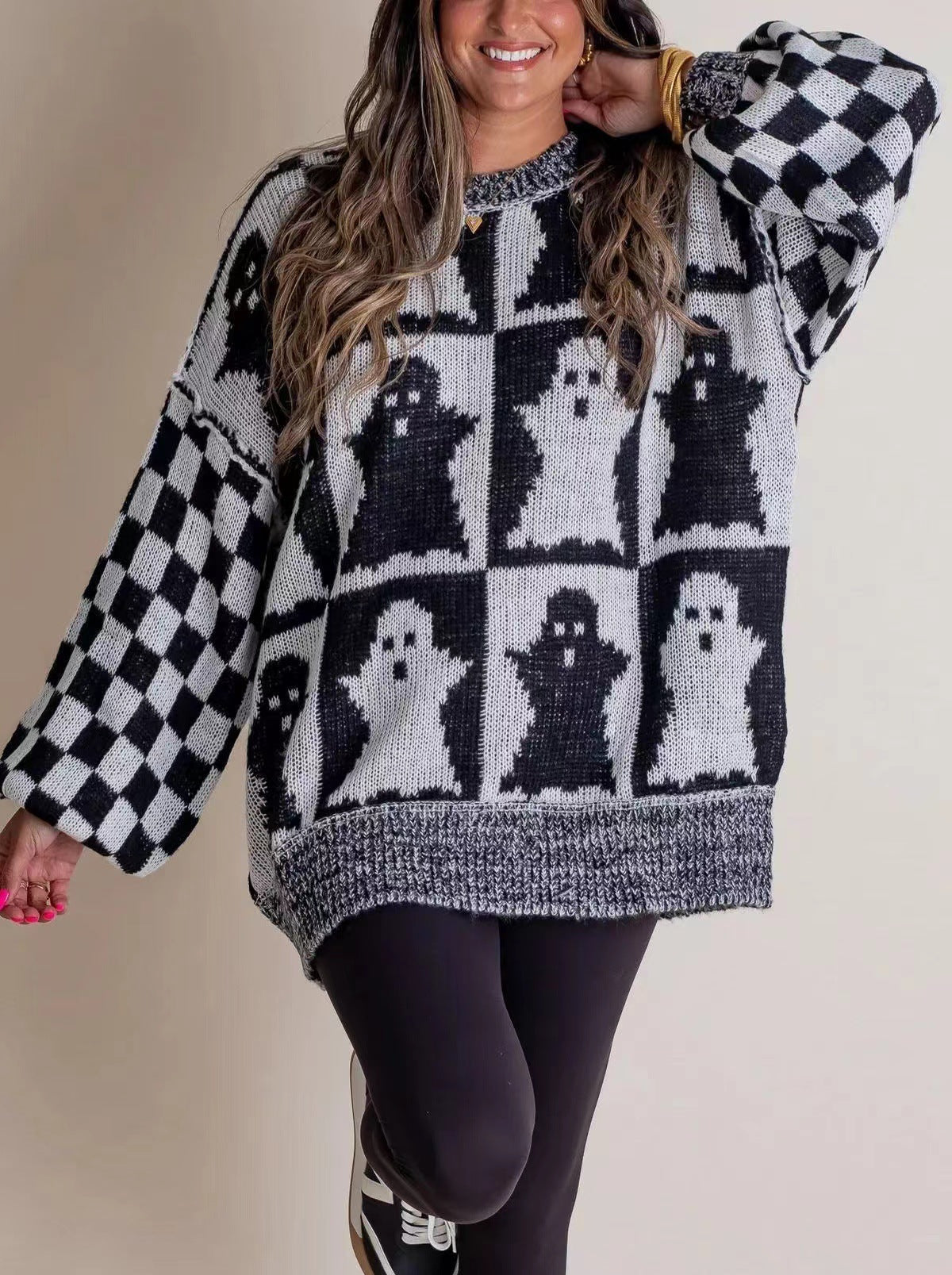 Priscilla Duchamp | Halloween Pumpkin Ghost Sweater For Women