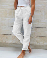 Claudette Vaubert | Light Blue Cotton Drawstring Trousers
