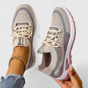 Emmeline Hartcross | Orthopedic Mesh Sneakers in Pink Beige