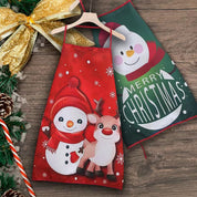 Adrienne Fontclaire | Christmas Snowman Print Kitchen Apron