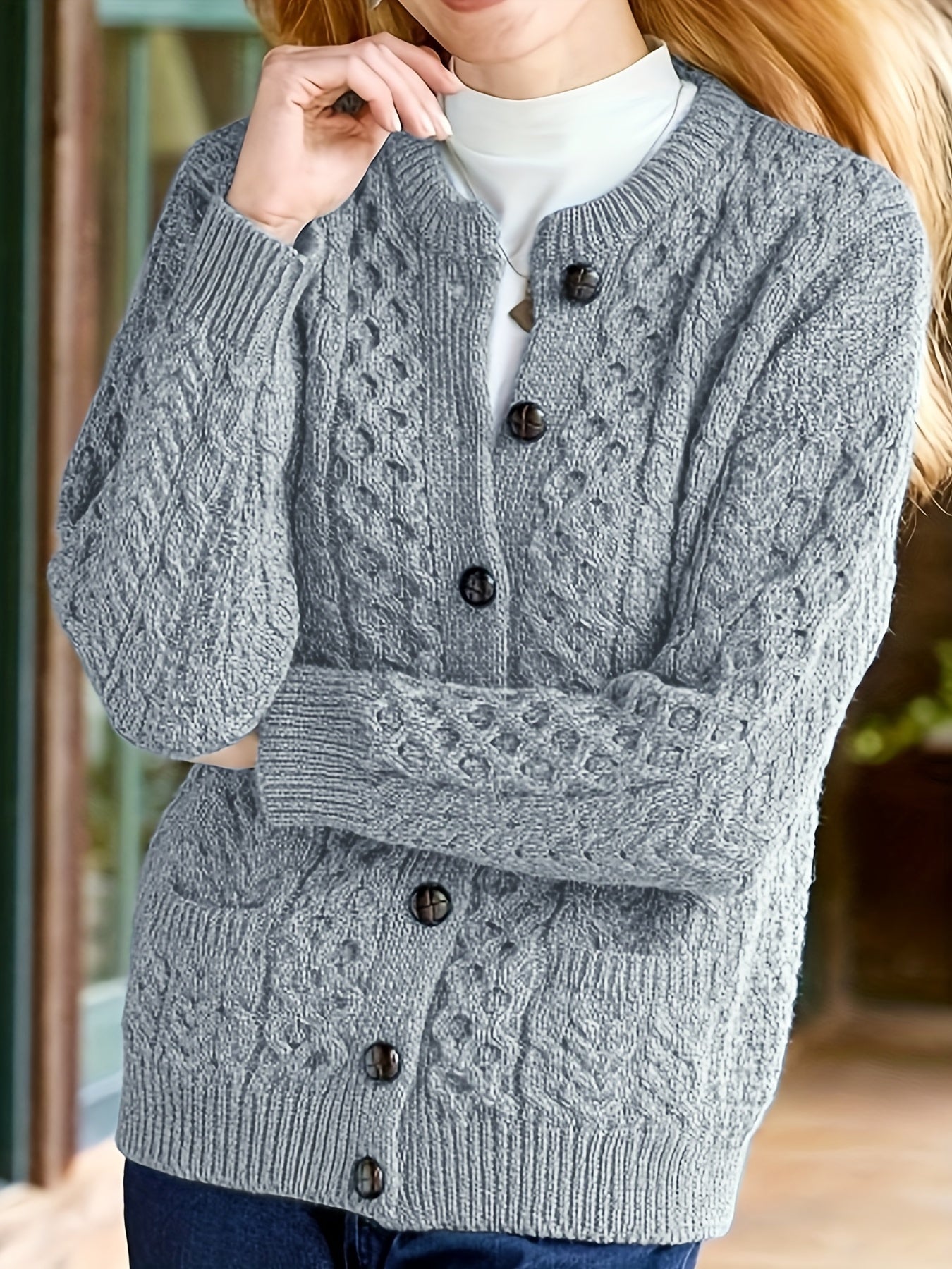 Amara Delfino | Textured Button-Front Cardigan For Women