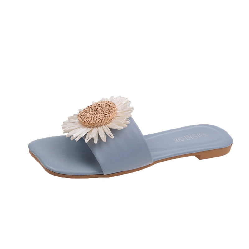 Adriana Bellucci | Daisy Flower Flat Slide Sandals For Women