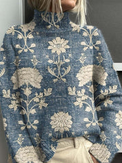 Anais Delorme | Abstract Print Turtleneck Sweater For Women