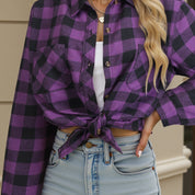 Fiorella Duquesne | Buffalo Check Shirt With Tie-Front Styling