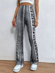 Phoebe Delvaine | Boho Print Flare Trousers For Women
