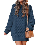 Eleanora Vance | Cable Knit Mini Sweater Dress For Women