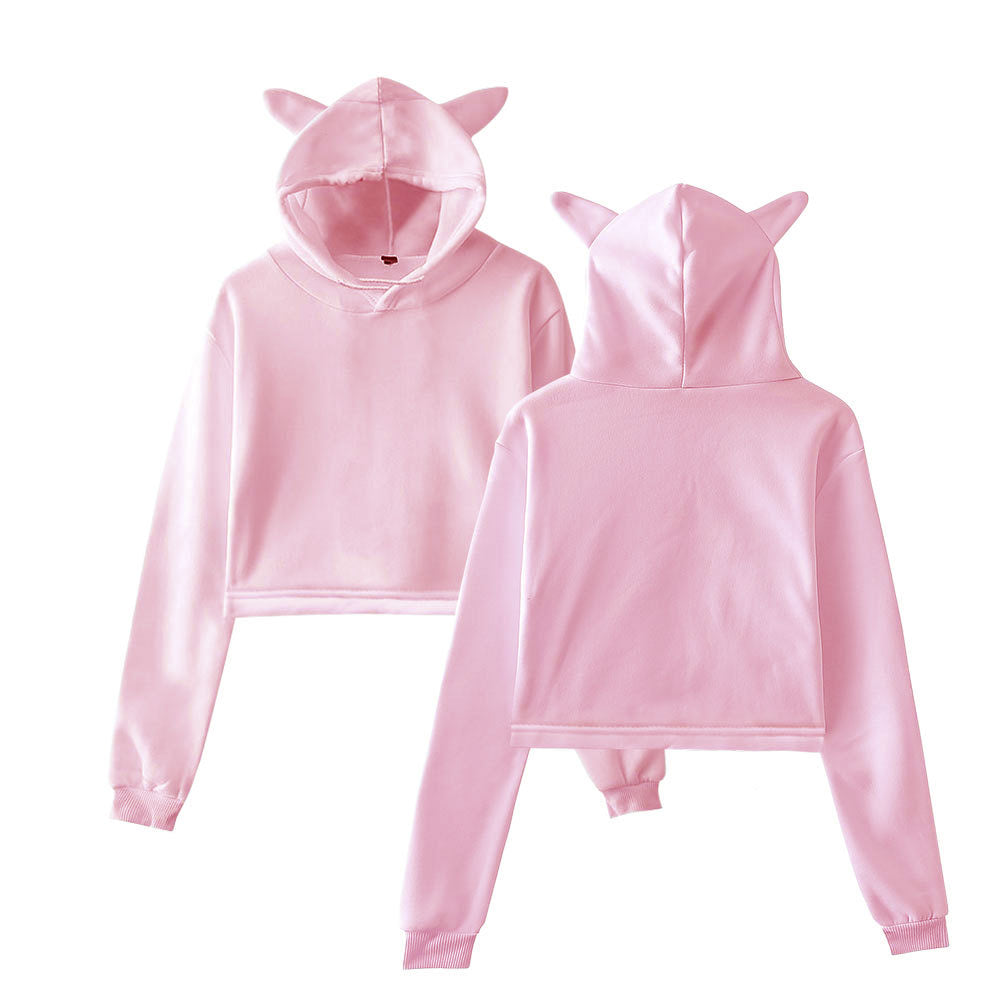 Estelle Bonnaire | Cat Ear Crop Hoodie For Women