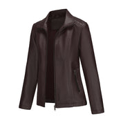 Celestine Duvall | Zip-Front Leather Jacket For Women