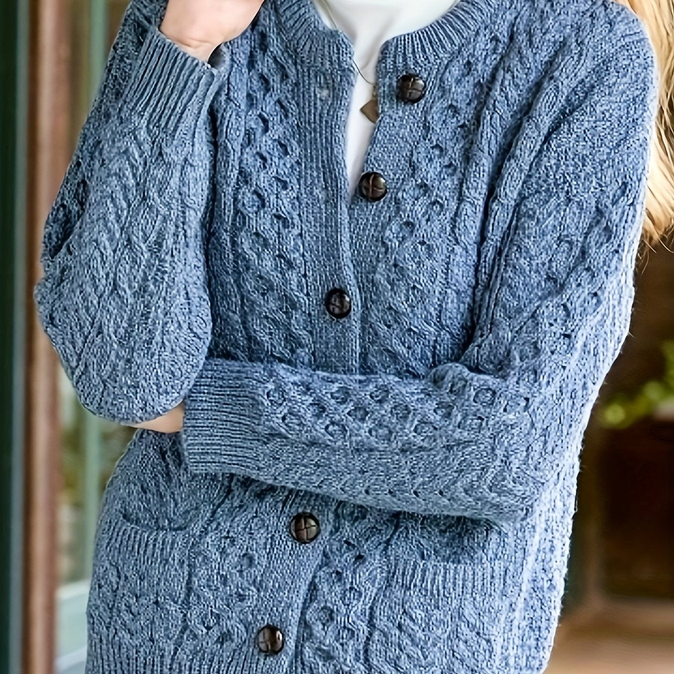 Amara Delfino | Textured Button-Front Cardigan For Women