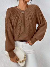 Rosalie Thornbury | Cable-Knit Crew Neck Sweater For Women