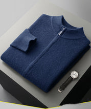 Tucker Whitwood | Zip-Up Stand Collar Knit Cardigan For Men