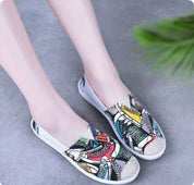 Genevieve Laurent | Aztec Print Canvas Espadrille Flats For Women