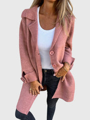 Sophia Harrington | Pink Button-Front Blazer Coat