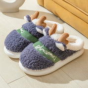 Jingle Paws | Red Reindeer Antler Christmas Slippers For Women