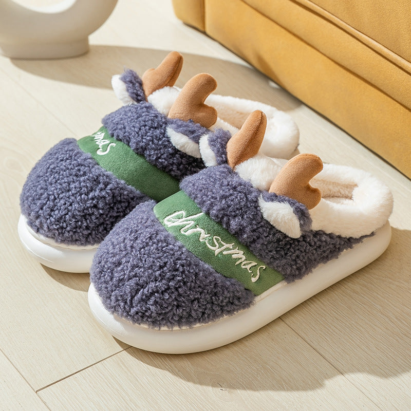 Jingle Paws | Red Reindeer Antler Christmas Slippers For Women