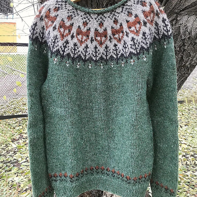 Solange Winterbourne | Nordic Fair Isle Oversized Sweater For Women