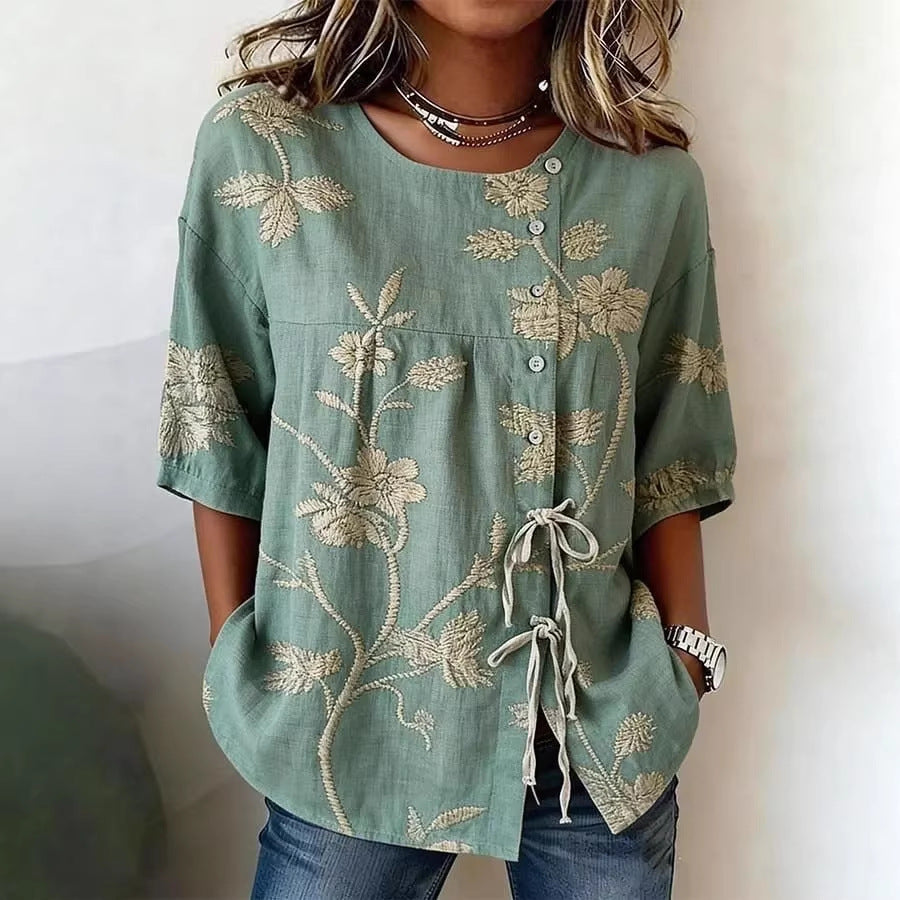 Charlotte Vasseur | Floral Embroidered Blouse For Women