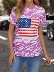 Cassidy Fontaine | American Flag Print T-Shirt For Women