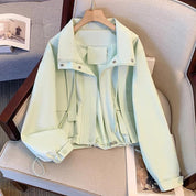 Amandine Lefebvre | Cropped Work Jacket With Drawstring Waist For Women