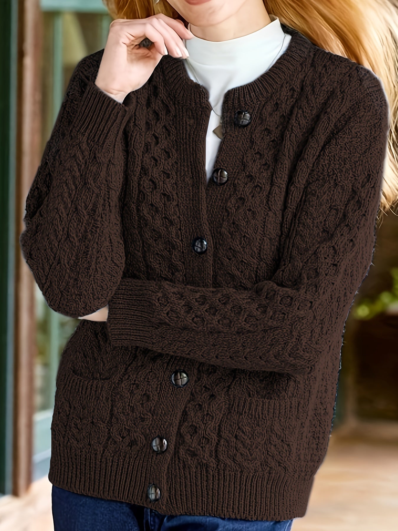 Amara Delfino | Textured Button-Front Cardigan For Women