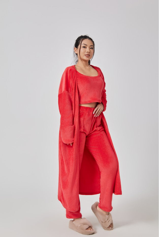 Brianna Vossmore | Fluffy 3-Piece Lounge Set For Women