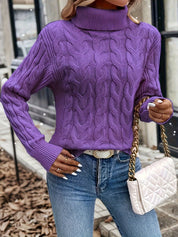 Éloise Vandermeer | Cozy Cable-Knit Turtleneck Sweater For Women