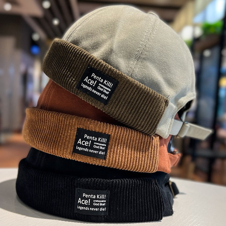 Corduroy Cuff Skull Cap Hat