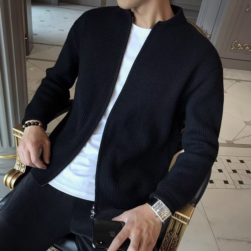 Jett Salton | Knit Bomber Zip-Up Cardigan Jacket For Men