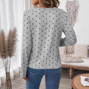 Alessandra Conti | Polka Dot Long-Sleeve Top For Women