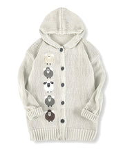 Theodora Winslet | Cozy Hooded Sweater With Sheep Patch Detail For Women