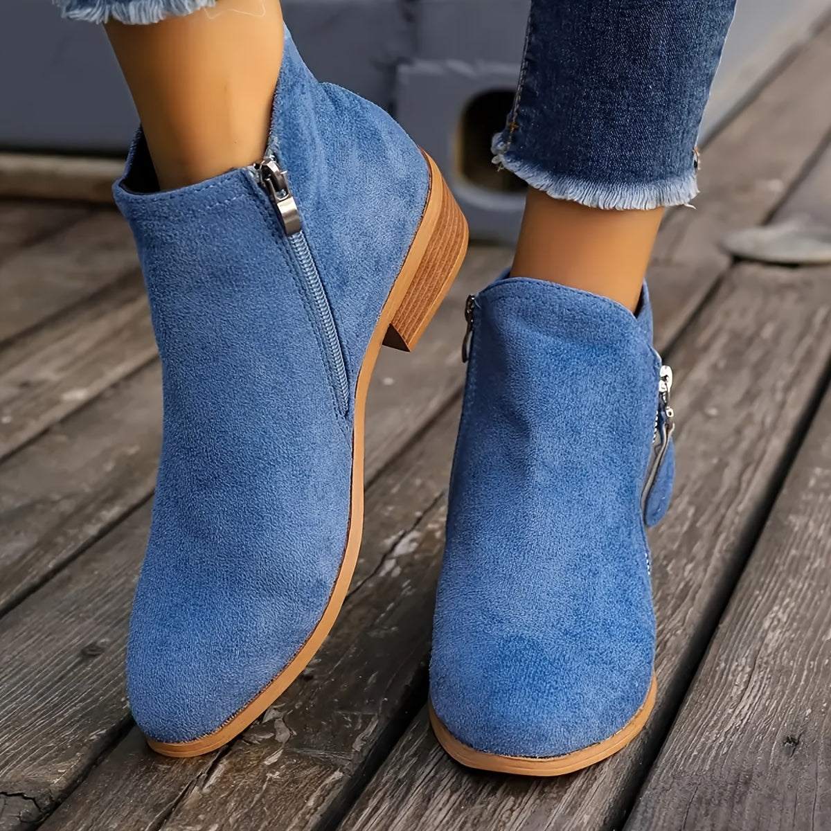 Harriet Stonewood | Suede Ankle Boots For Women With Side Zipper