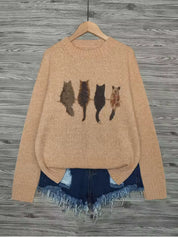 Anaïs Brandt | Cat Silhouette Knit Sweater For Women