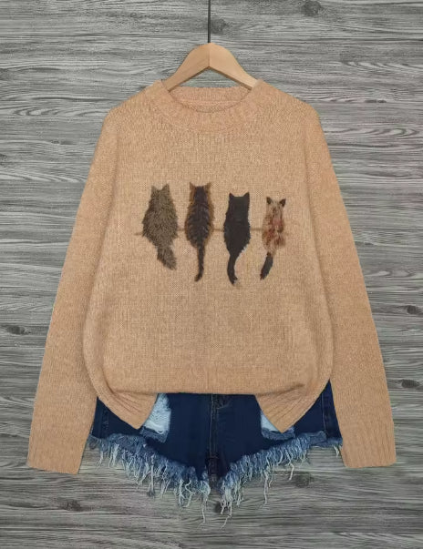 Anaïs Brandt | Cat Silhouette Knit Sweater For Women