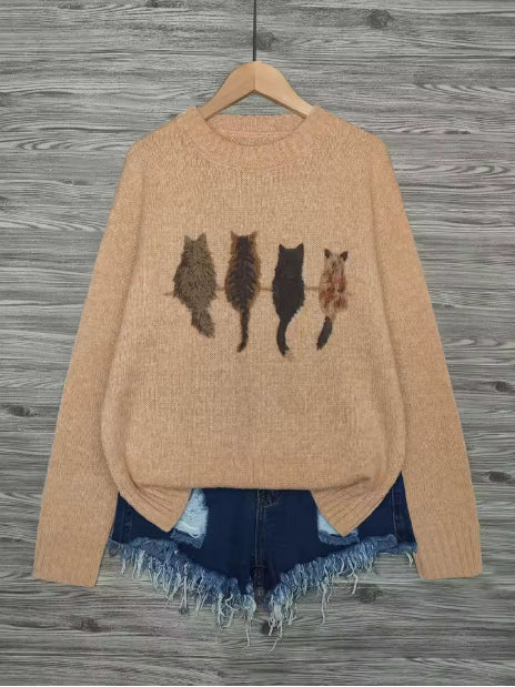 Anaïs Brandt | Cat Silhouette Knit Sweater For Women