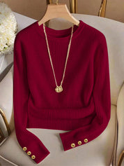 Juliette Rambeau | Ribbed Knit Long-Sleeve Sweater For Women