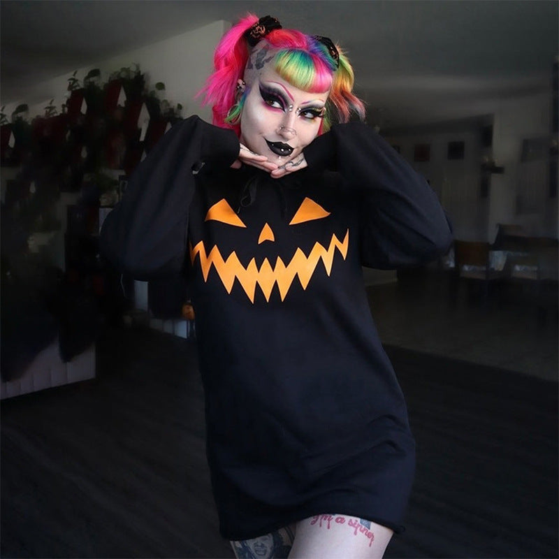 Little Boo | Pumpkin Face Halloween Dress For Women